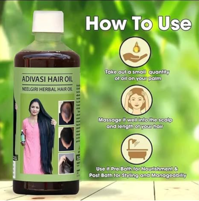 Adivasi Herbal Hair Oil 125ML*2 (buy one get one free)
